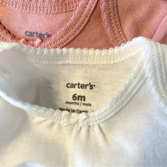 Carter’s bow onesies bundle of 5 - baby girl onesie lot - new without tags - 6m - Picture 4 of 5